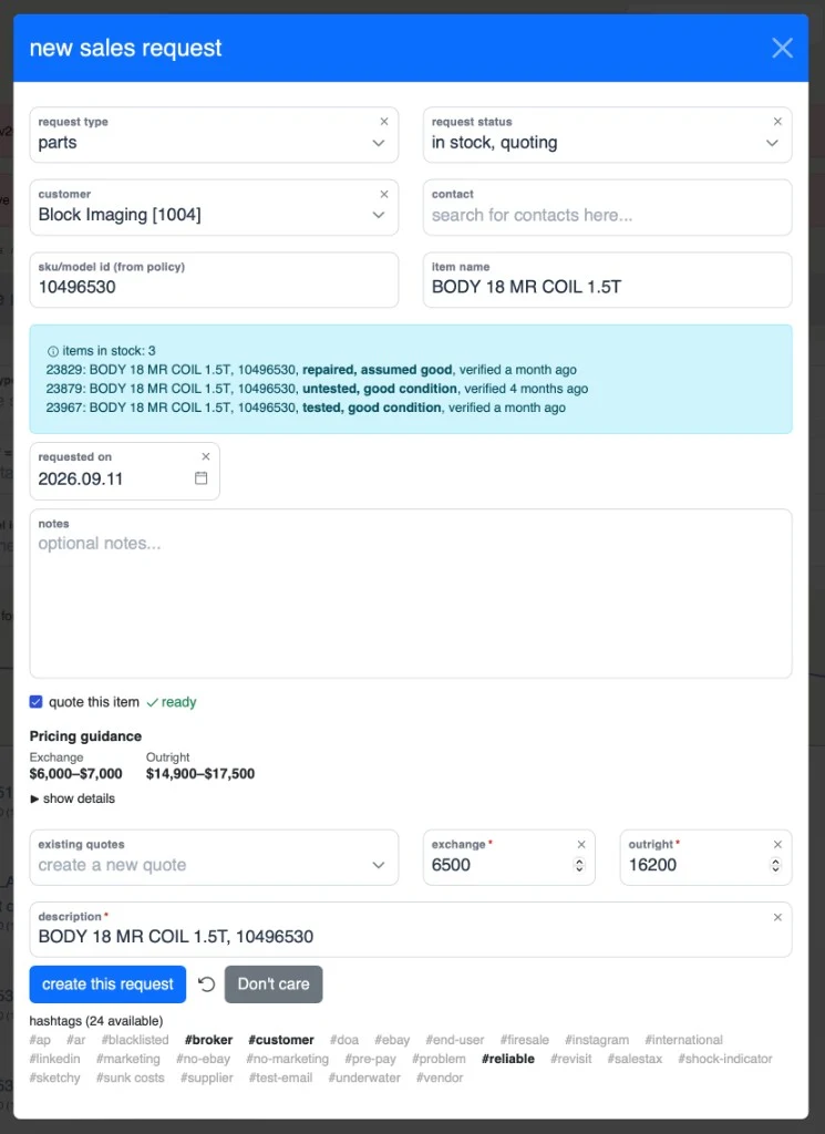 Compact pricing guidance panel showing exchange and outright ranges with the show-details control collapsed.